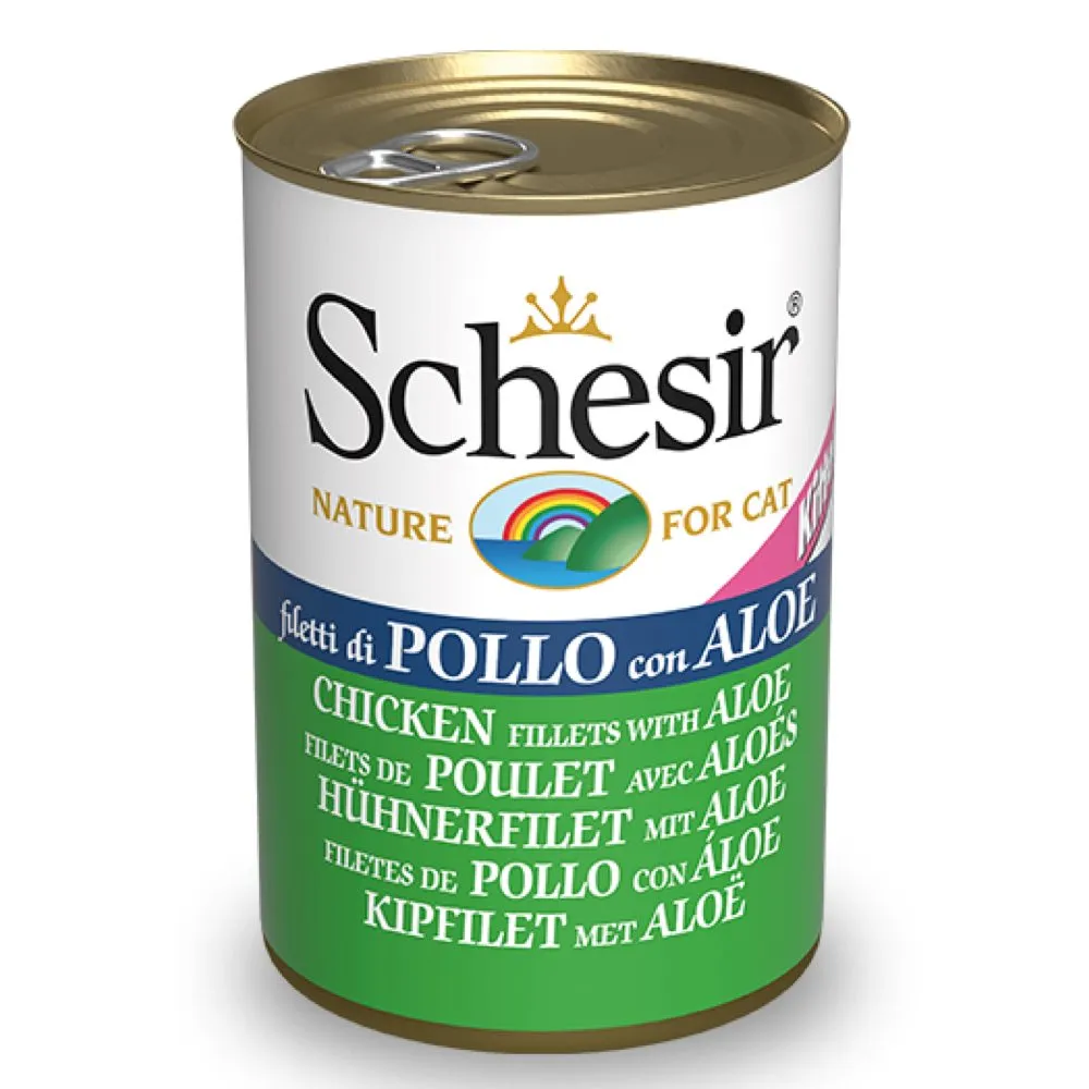 $1 OFF (Exp 10May25): Schesir Chicken Fillets With Aloe In Jelly Kitten Canned Cat Food 140g