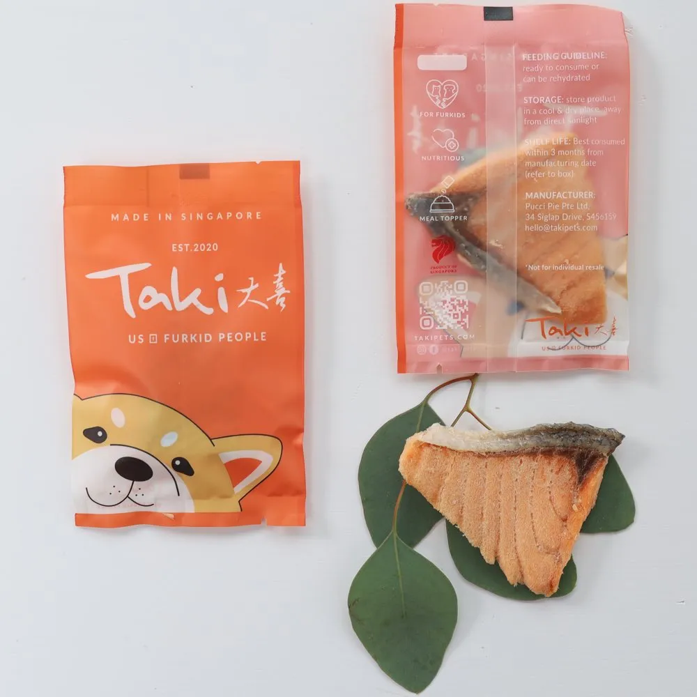 10% OFF (BBD 20Mar25): Taki Salmon Fillet Grain-Free Freeze-Dried Treat For Cats & Dogs (1 Packet) 7.5g