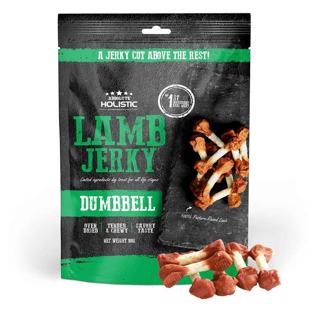 20% OFF: Absolute Holistic Lamb Dumbbell Grain Free Dog Treat 100g