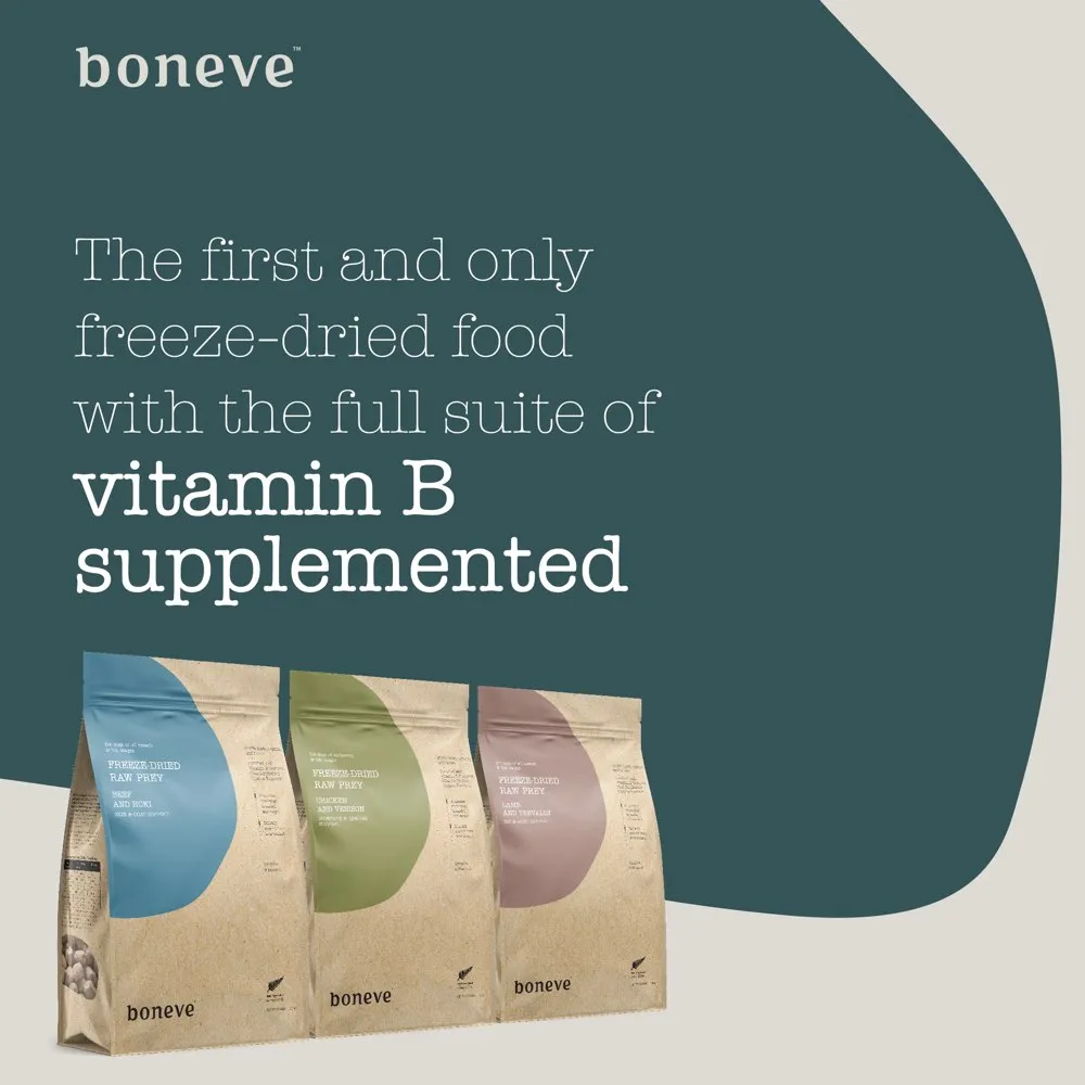 24% OFF 100g (Exp 27Apr25): Boneve Lamb & Trevally Hip & Joint Support Grain-Free Freeze-Dried Raw Dog Food