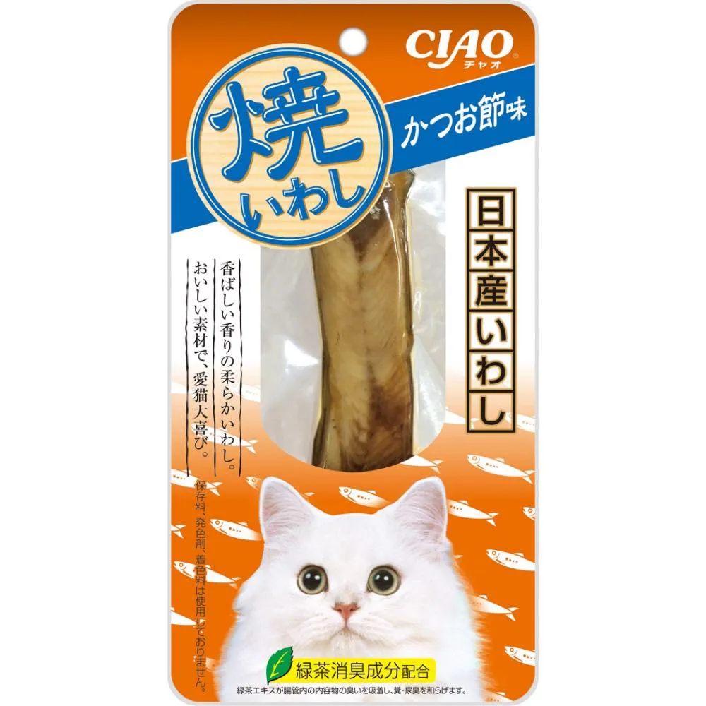 4 FOR $9: Ciao Grilled Iwashi Fillet Bonito Flavour Cat Treat 18g