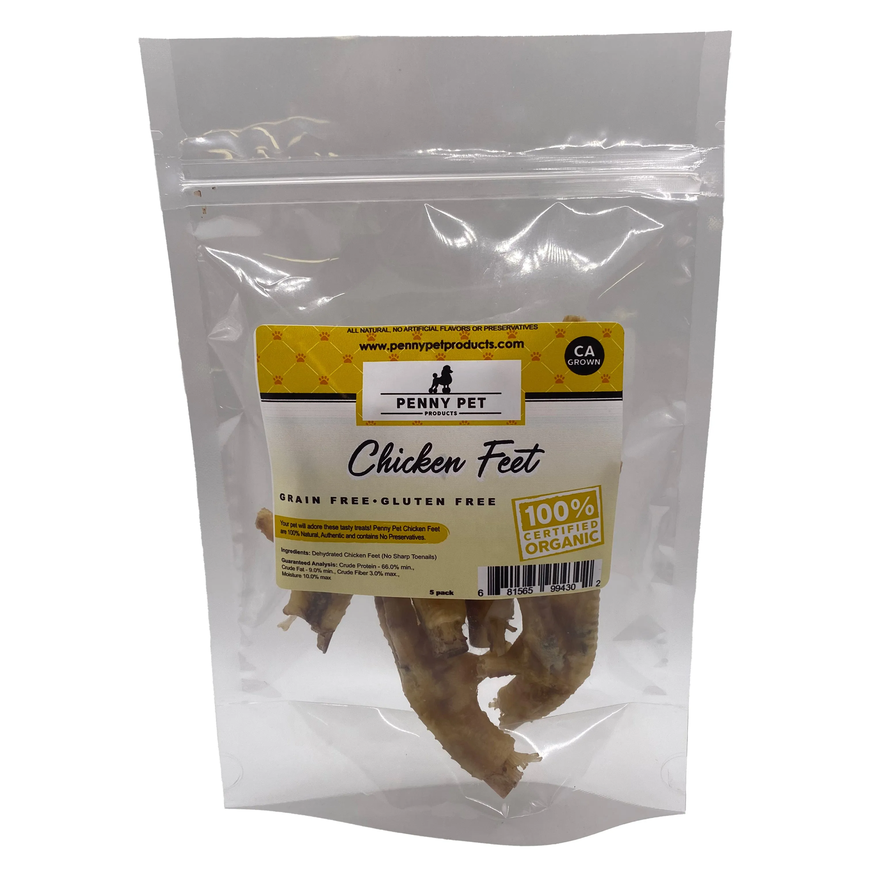 Air-Dried Chicken Feet for Dogs - CRUNCHY Treat for Dogs - 100% California Chicken - Human Grade