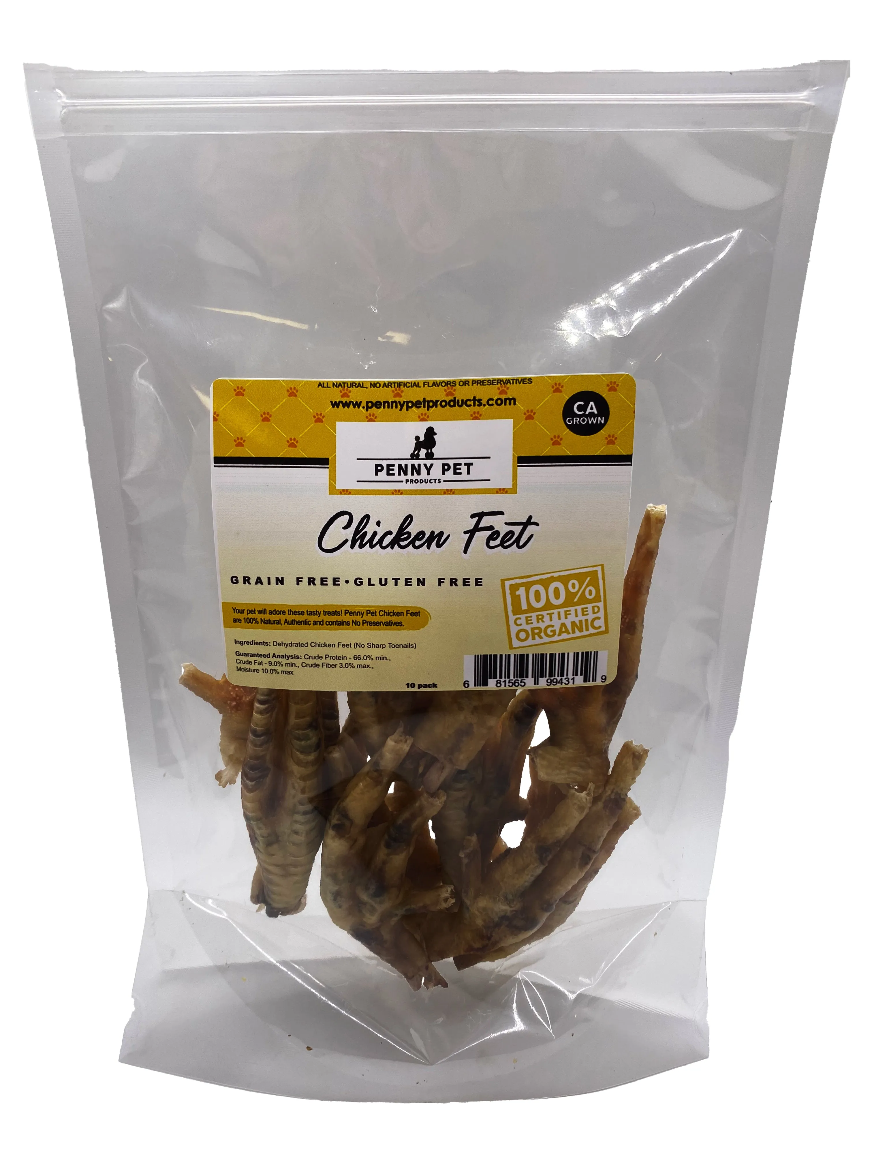 Air-Dried Chicken Feet for Dogs - CRUNCHY Treat for Dogs - 100% California Chicken - Human Grade