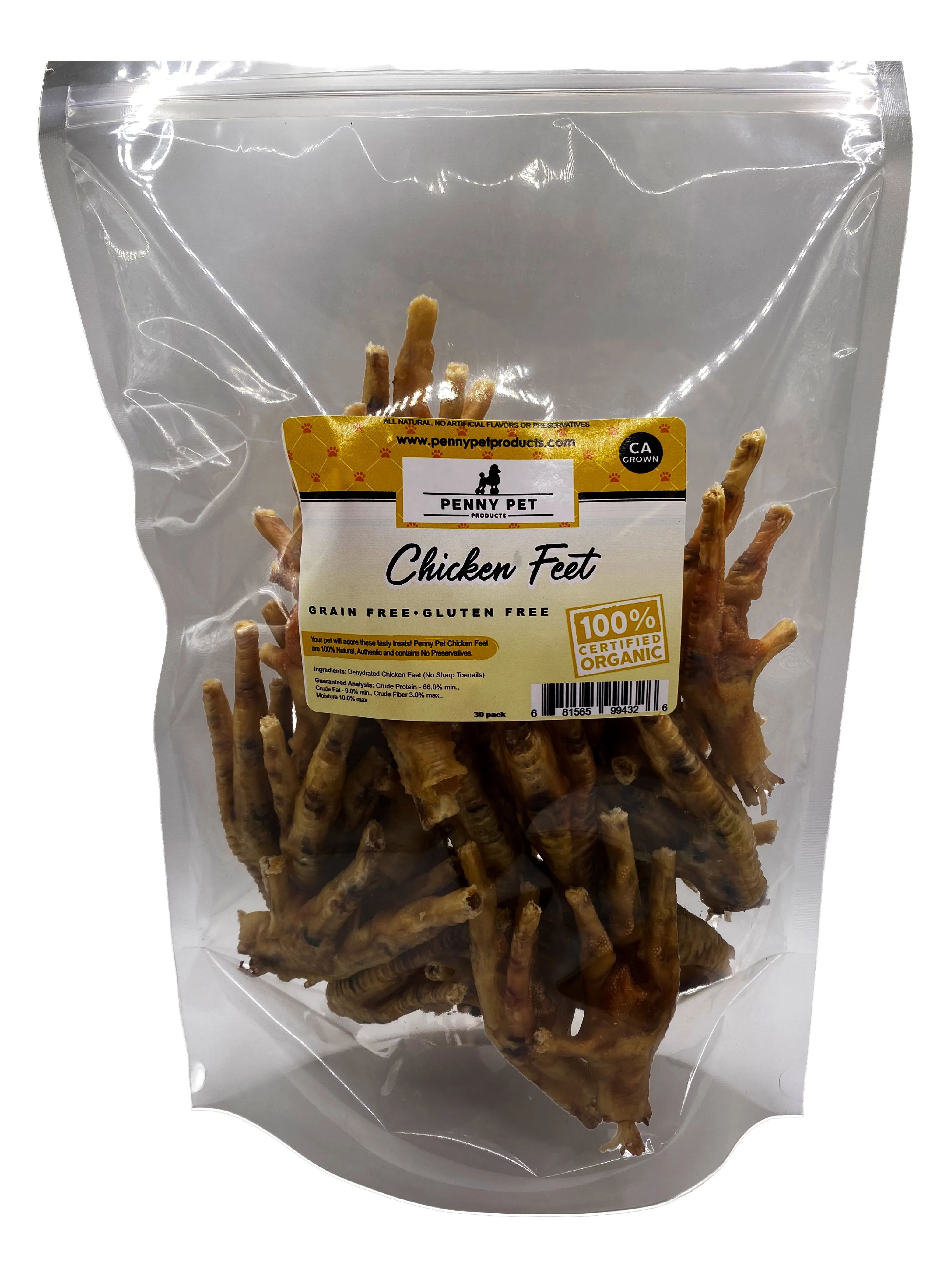 Air-Dried Chicken Feet for Dogs - CRUNCHY Treat for Dogs - 100% California Chicken - Human Grade