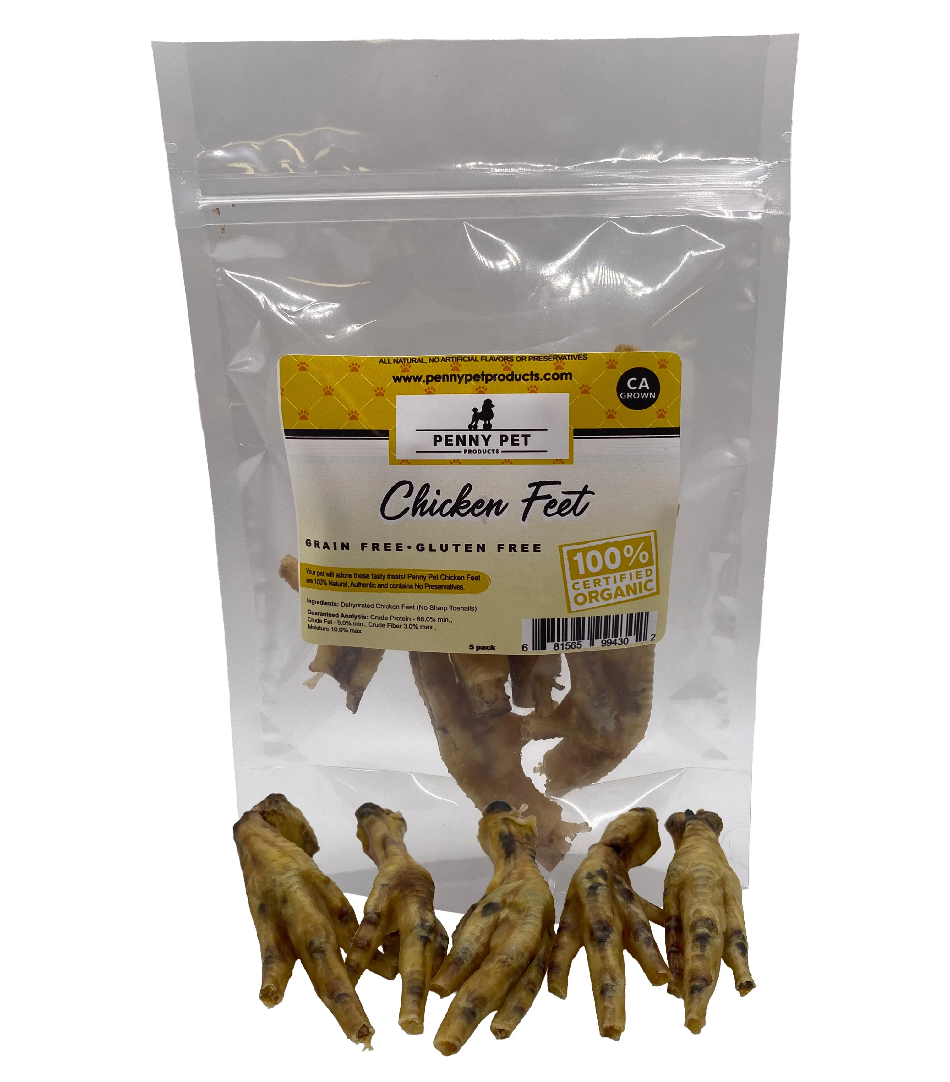 Air-Dried Chicken Feet for Dogs - CRUNCHY Treat for Dogs - 100% California Chicken - Human Grade