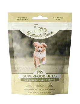 Badlands Ranch Superfood Bites Beef Liver Freeze-Dried Dog Treats