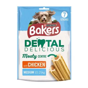 Bakers Dental Delicious Chicken 200g Dog Treats 7 Sticks