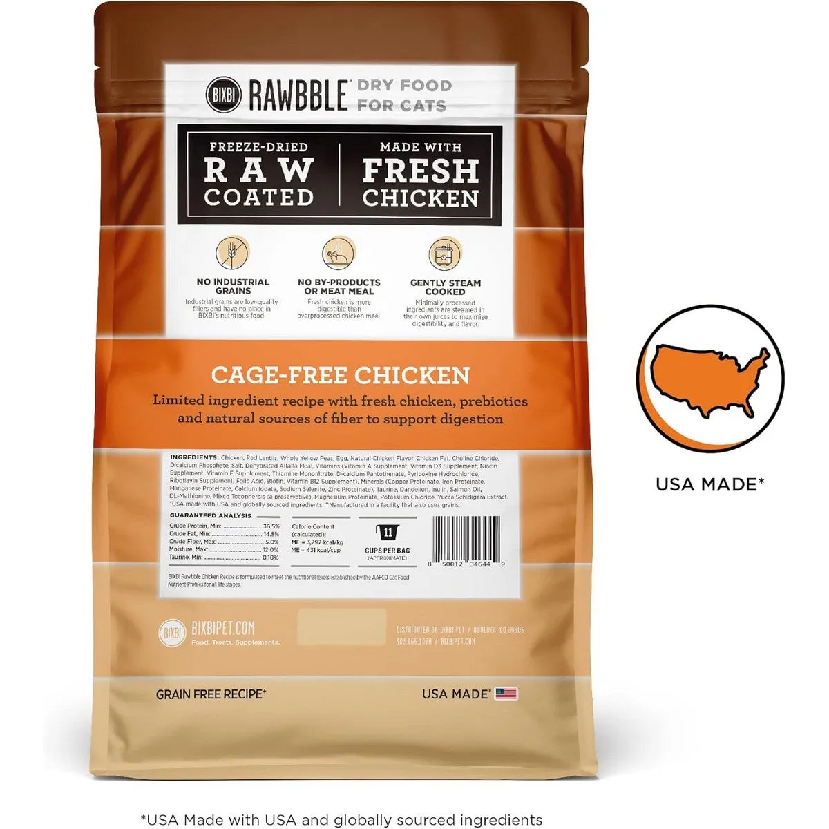 Bixbi Pet Rawbble Chicken Dry Cat Food 3lb