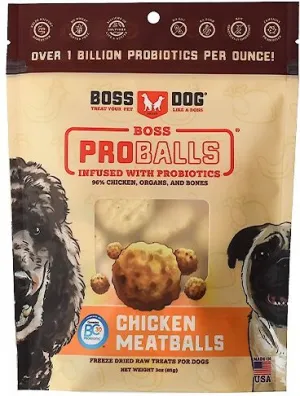 Boss Dog Proballs Freeze-Dried Meatballs Chicken Recipe, Dog Treat, 3-oz Bag