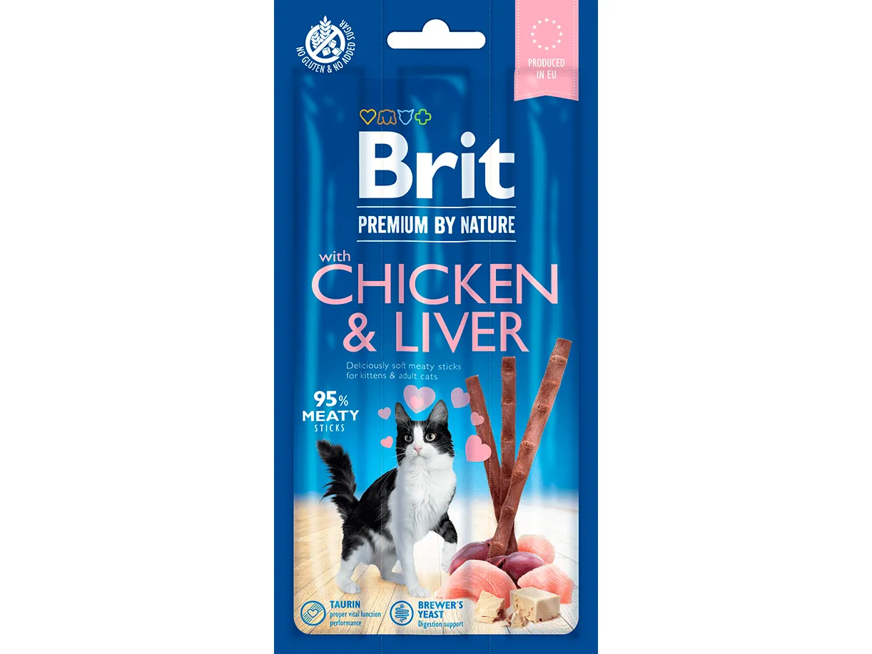 Brit Premium by Nature Cat Sticks with Chicken & Liver (3 sticks)