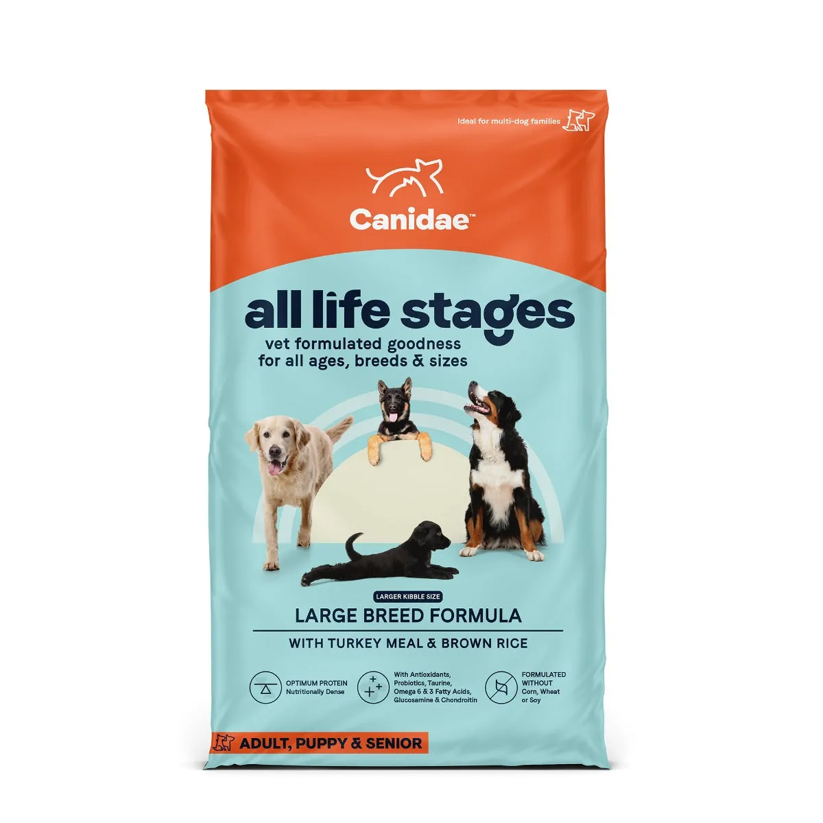 Canidae All Life Stages Large Breed Dry Dog Food, Turkey Meal and Brown Rice, 40lbs