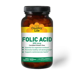 Country Life Folic Acid 800 mcg 100 Tablets