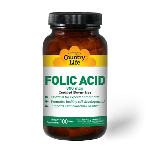 Country Life Folic Acid 800 mcg 100 Tablets