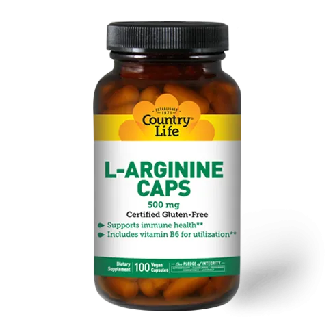 Country Life L-Arginine 500 mg 100 Vegan Capsules