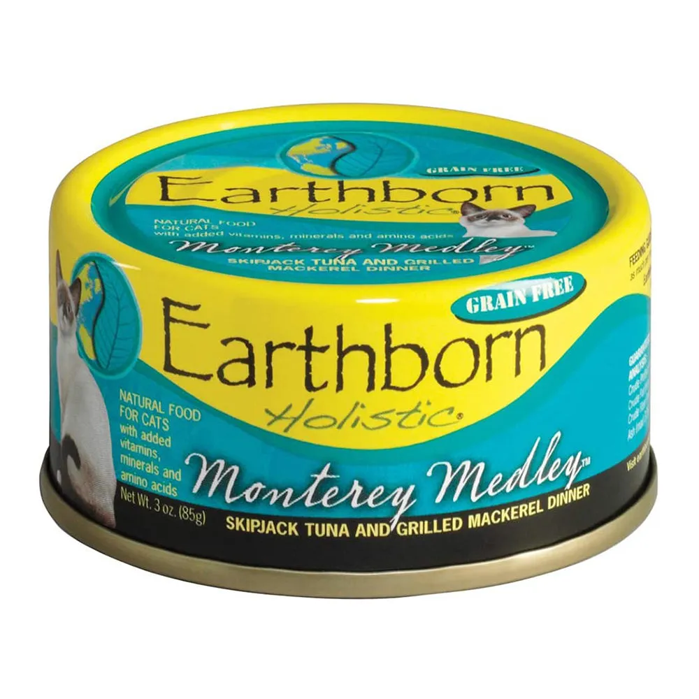 Earthborn Monterey Medley Skipjack Tuna and Grilled Mackerel Dinner in Gravy Cat Food 3oz