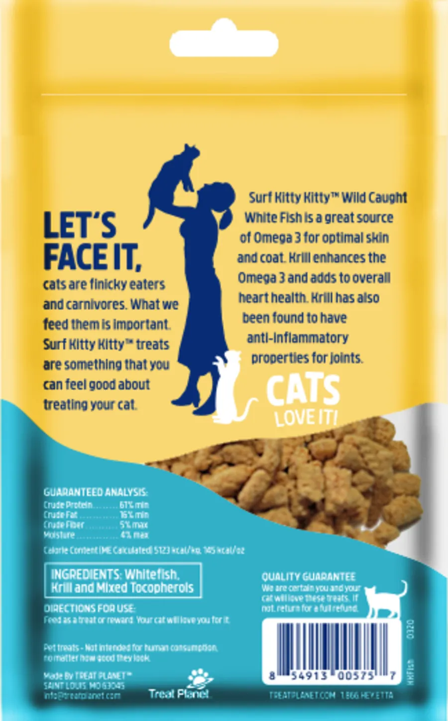 Etta Says! Kitty Kitty 100% Freeze Dried Krill Coated Whitefish Cat Treats (0.6 oz)