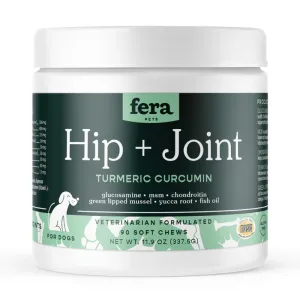 Fera Pet Organics Hip   Joint Dog Supplement Chews 90ct