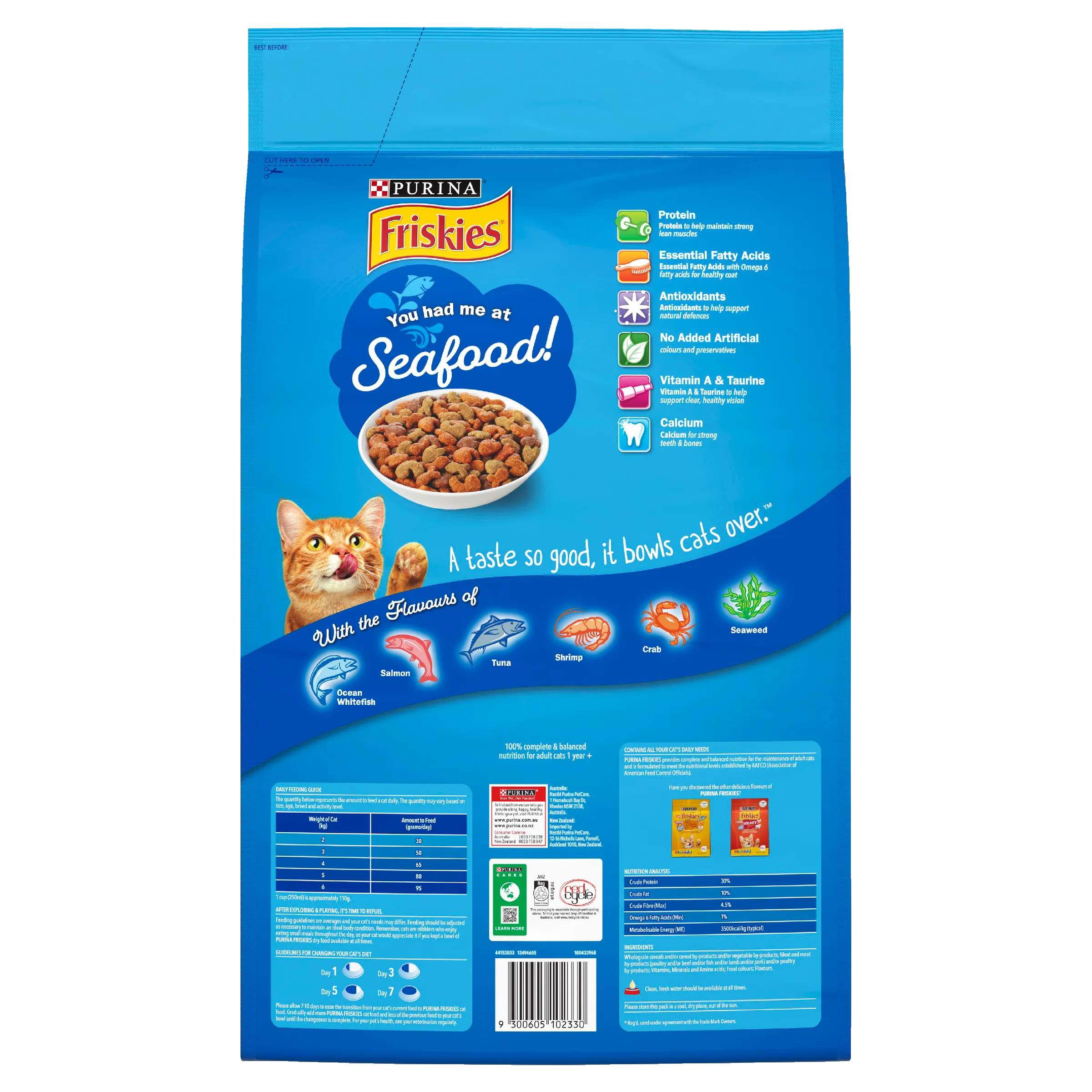 Friskies Seafood Sensations Adult Dry Cat Food 10kg