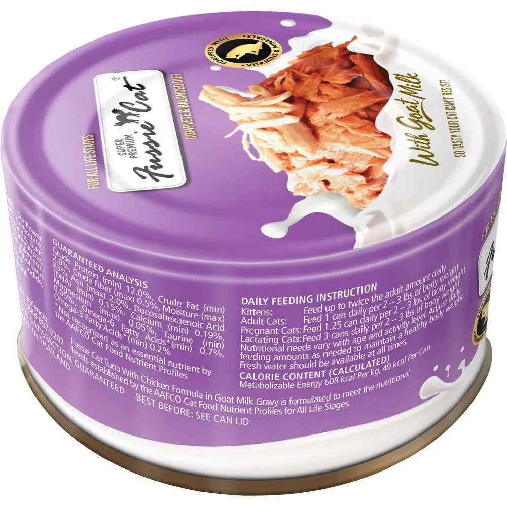 Fussie Cat Tuna With Chicken Formula In Goat Milk Gravy Grain-Free Canned Cat Food 70g