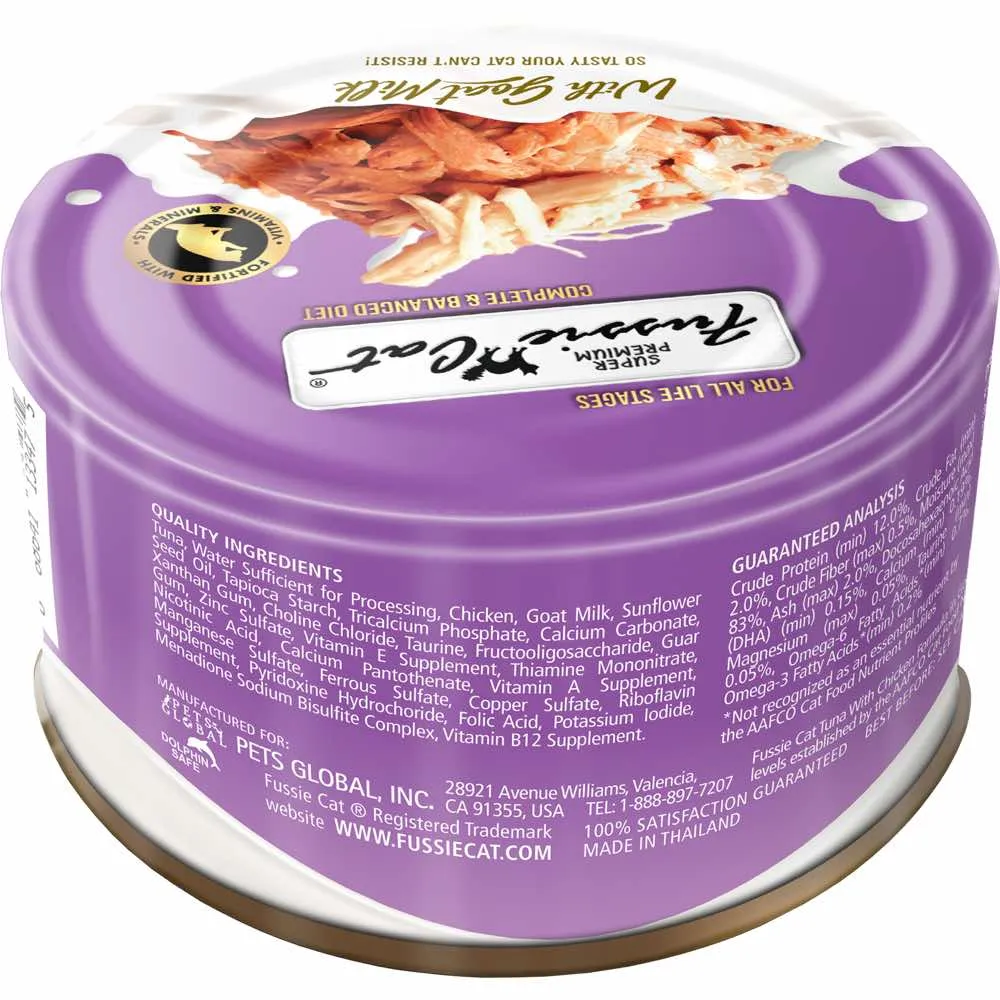 Fussie Cat Tuna With Chicken Formula In Goat Milk Gravy Grain-Free Canned Cat Food 70g