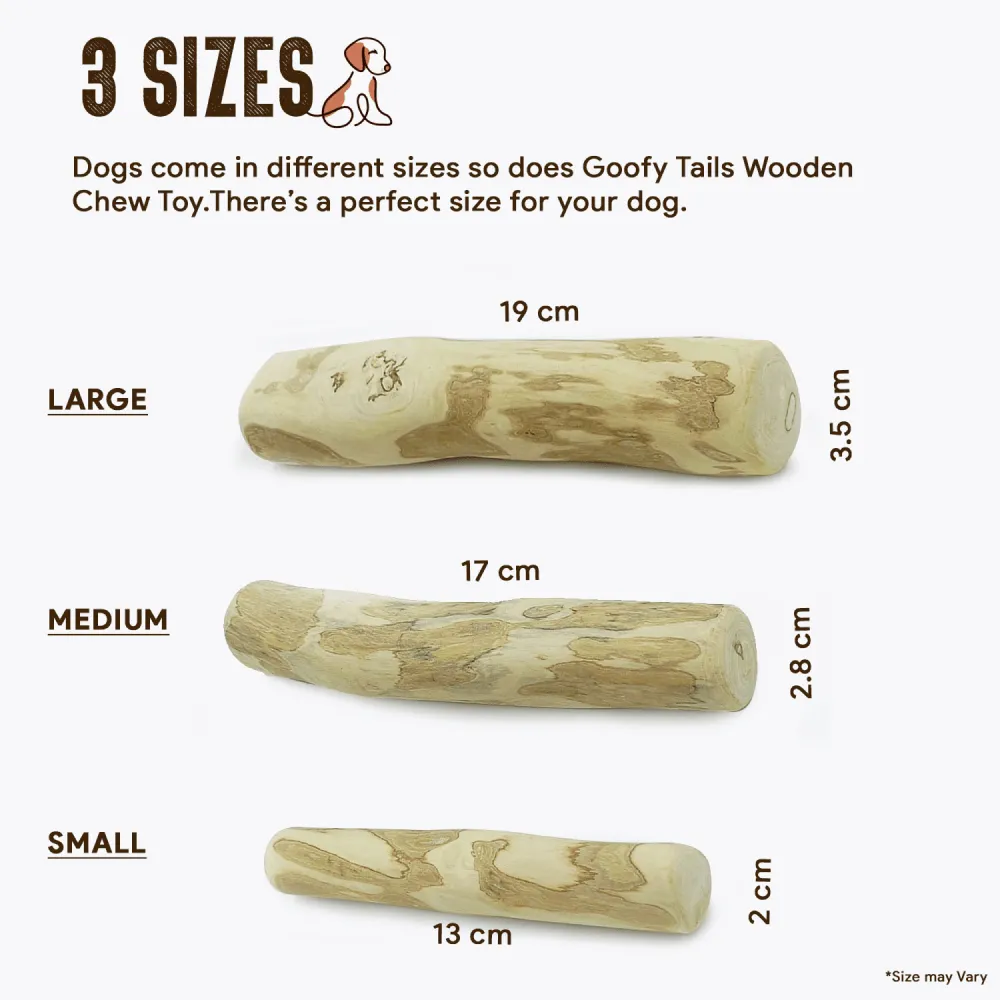 Goofy Tails Coffee Wood Chewing Stick Toy for Dogs | For Medium Chewers