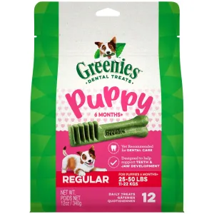 Greenies 6  Months Puppy Regular Size Dental Dog Treats