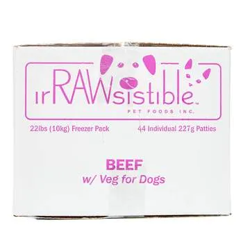 Irawsistible Beef with Vegetables and Fruit and Supplements