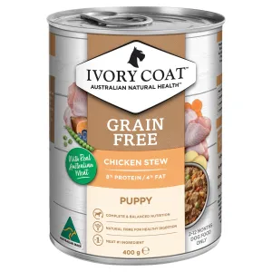 Ivory Coat Grain Free Chicken Stew Puppy Wet Food 400g x 12