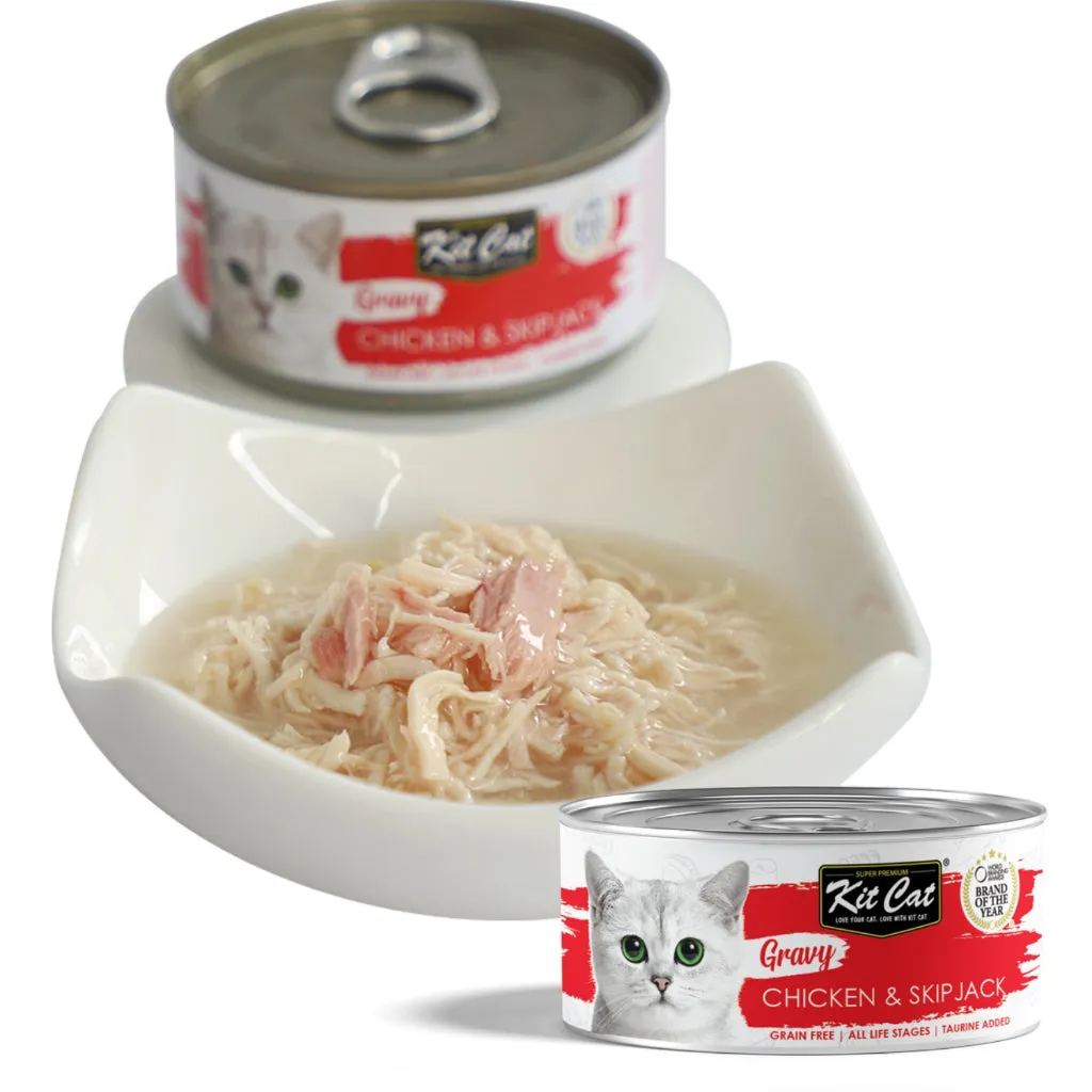 Kit Cat Wet Cat Food Gravy/Deboned Topper/Mousse/Goat Milk 80g Can Adult/Kitten KitCat Grain-Free