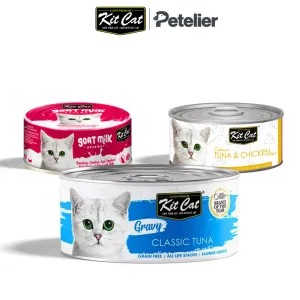 Kit Cat Wet Cat Food Gravy/Deboned Topper/Mousse/Goat Milk 80g Can Adult/Kitten KitCat Grain-Free