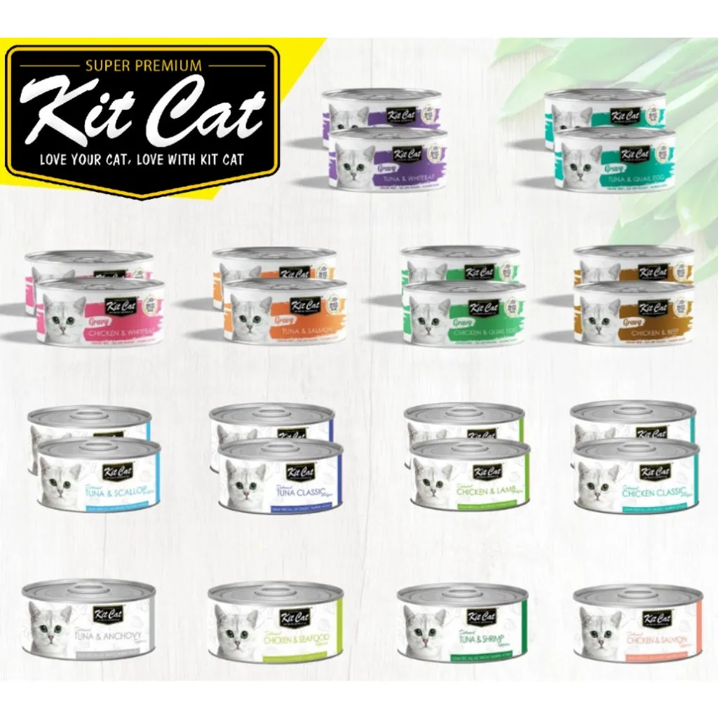 Kit Cat Wet Cat Food Gravy/Deboned Topper/Mousse/Goat Milk 80g Can Adult/Kitten KitCat Grain-Free