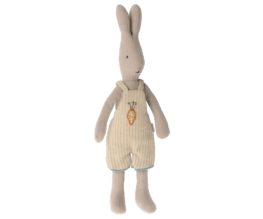 Maileg Size 1 Bunny Rabbit Embroidered Carrot Overalls