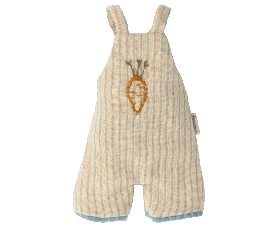 Maileg Size 1 Bunny Rabbit Embroidered Carrot Overalls