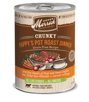 Merrick Chunky Pappy's Pot Roast Dinner Grain Free Recipe 12.7oz