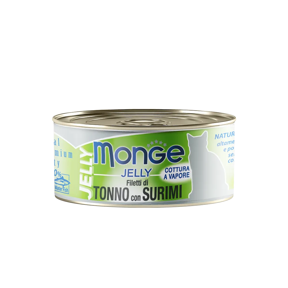 Monge Cat Jelly Yellowfin Tuna with Surimi 80g