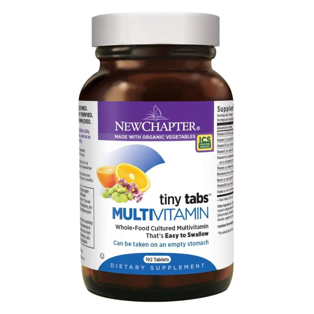 New Chapter Tiny Tabs Multivitamin with Fermented Priobiotics   Whole Foods   Vitamin D3   B Vitamins - 192 Tablets