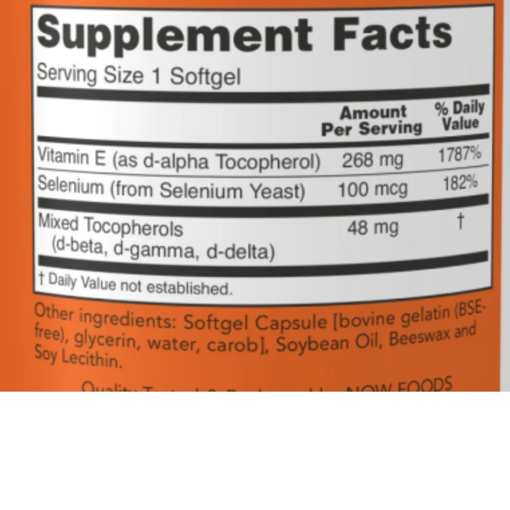 Now Foods Vitamin E-400 100 Softgels