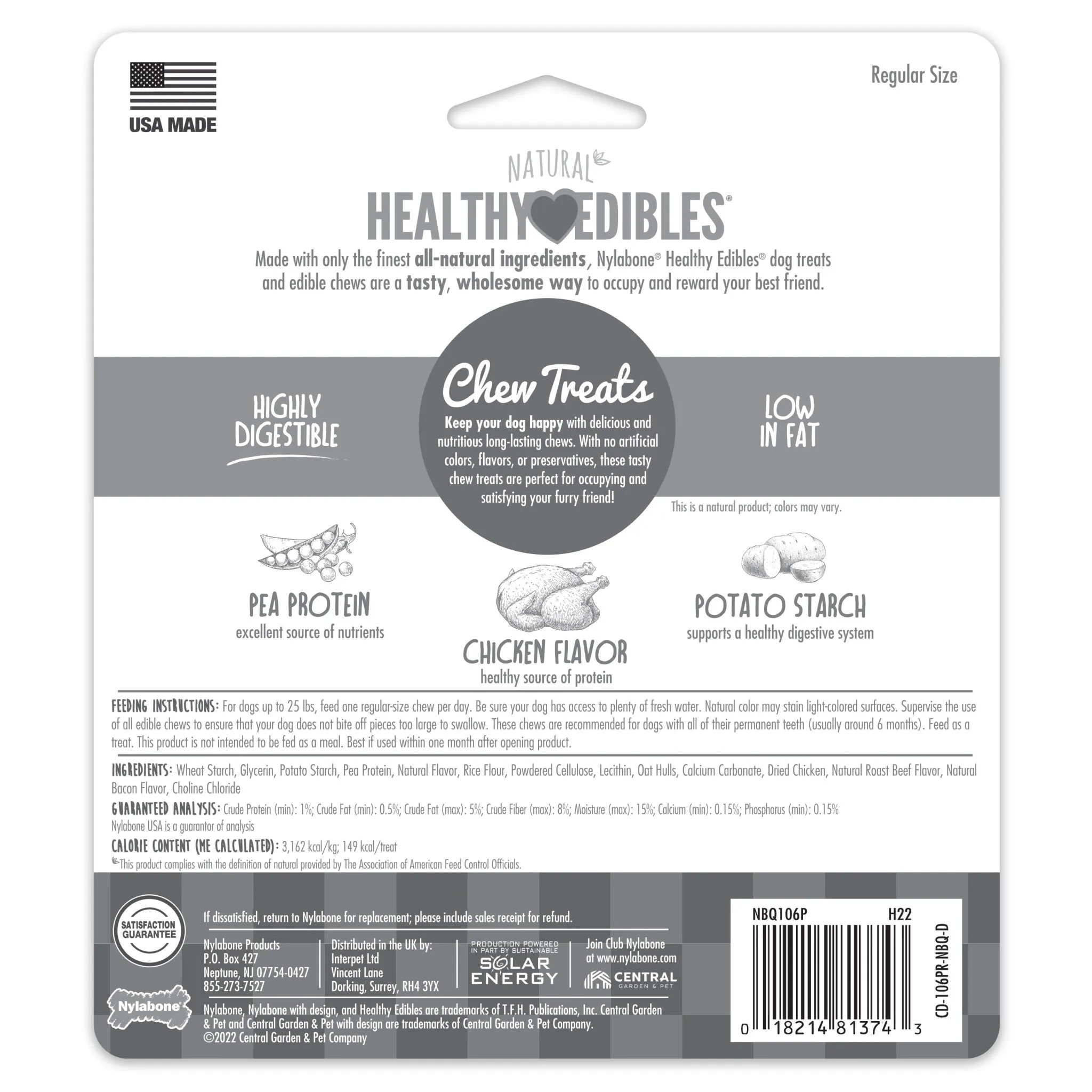 Nylabone Healthy Edibles, Regular (4.5"), 3 pack