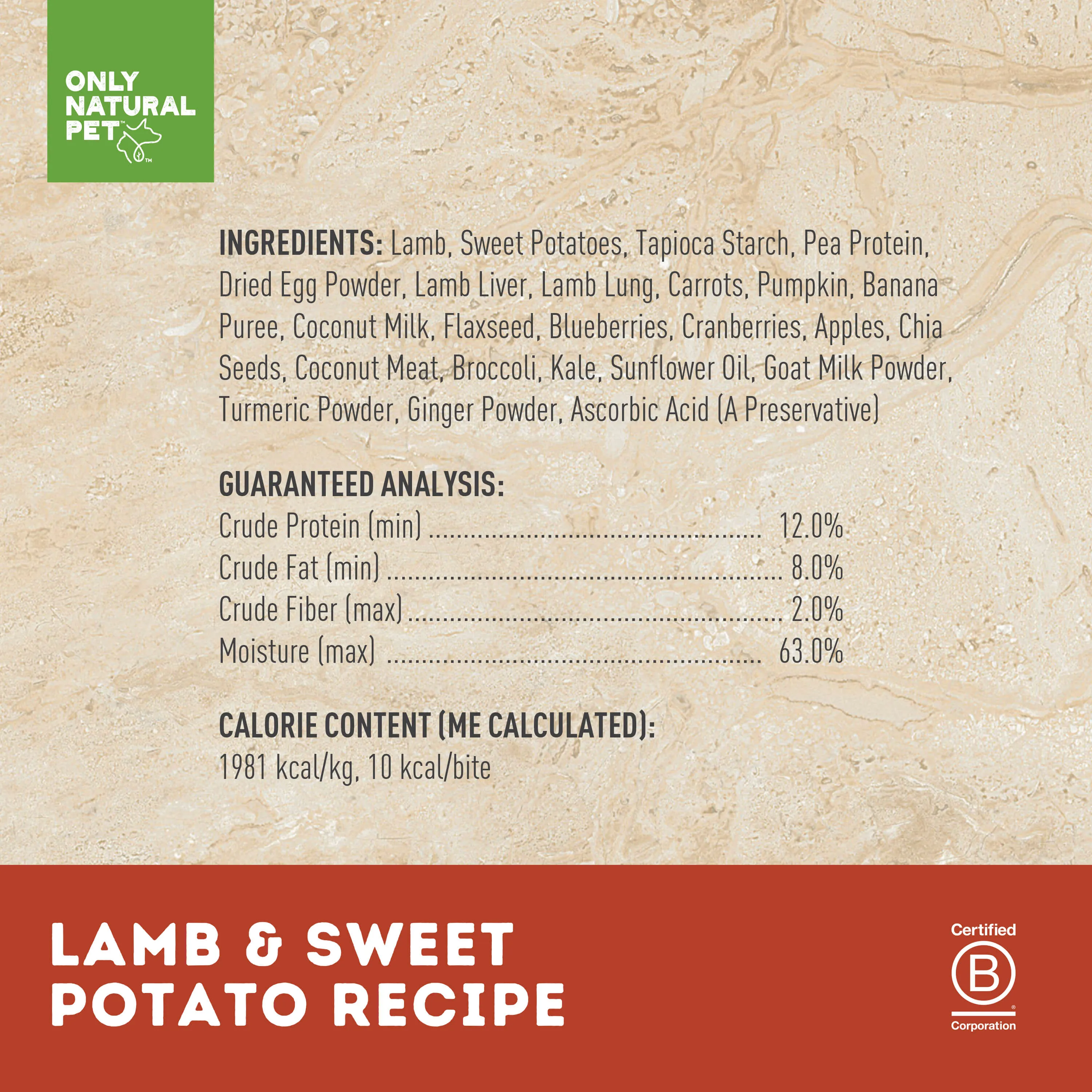 Only Natural Pet Superfood Bites Lamb & Sweet Potato Recipe Dog Food Meal Topper