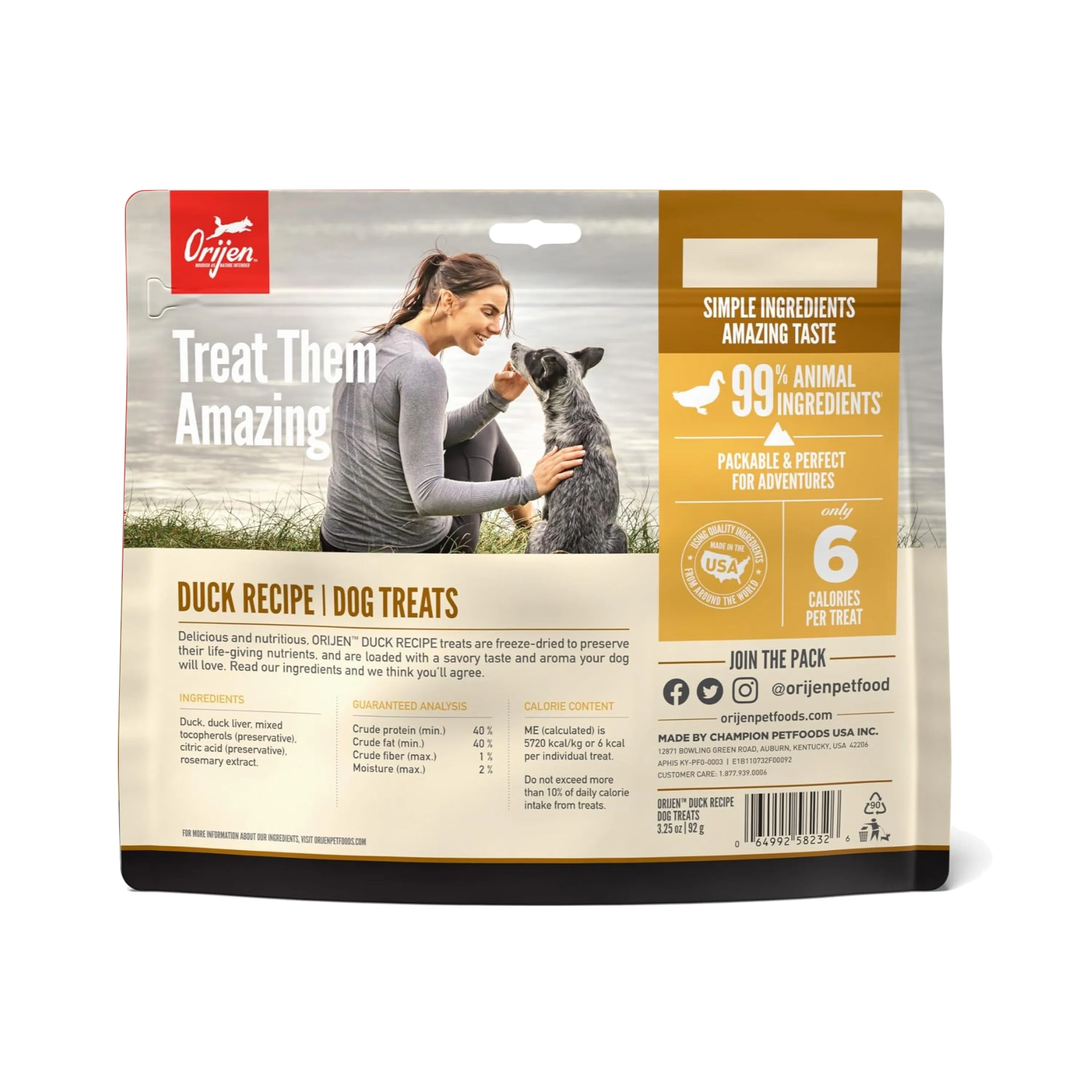 Orijen Freeze Dried Free-Run Duck Treats 3.25oz