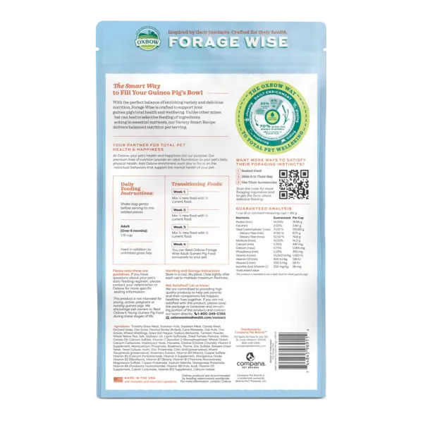 Oxbow Animal Health Forage Wise Adult Guinea Pig Food