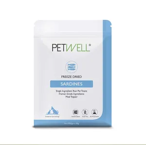 Petwell Dog and Cat Treats Dog Freeze Dried Whole Sardines 80g