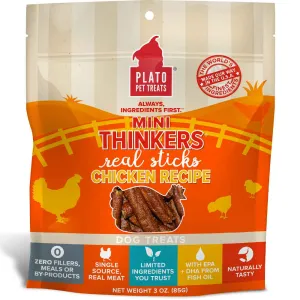 Plato Mini Thinkers Chicken Sticks Dog Treats 3oz