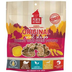 Plato Original Real Strips Turkey with Sweet Potato Dog Treats