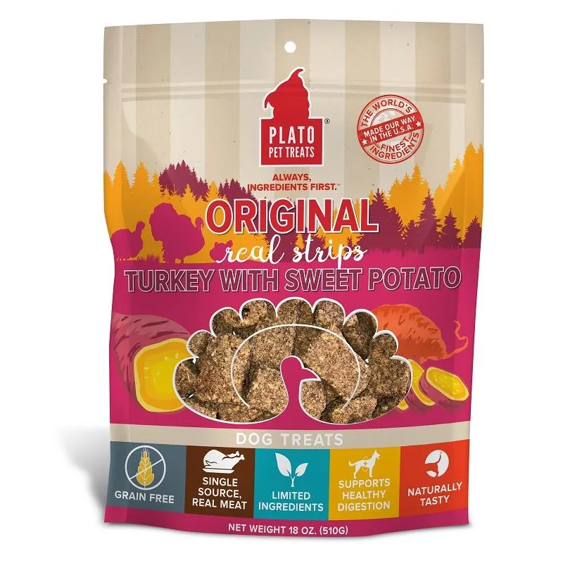 Plato Original Real Strips Turkey with Sweet Potato Dog Treats