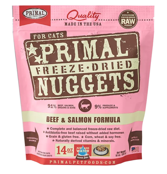 Primal Freeze-Dried Raw Cat Food Beef & Salmon Formula