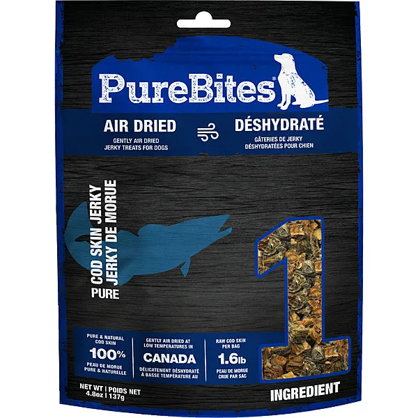 PureBites Air Dried Cod Skin Jerky Mid 137GM