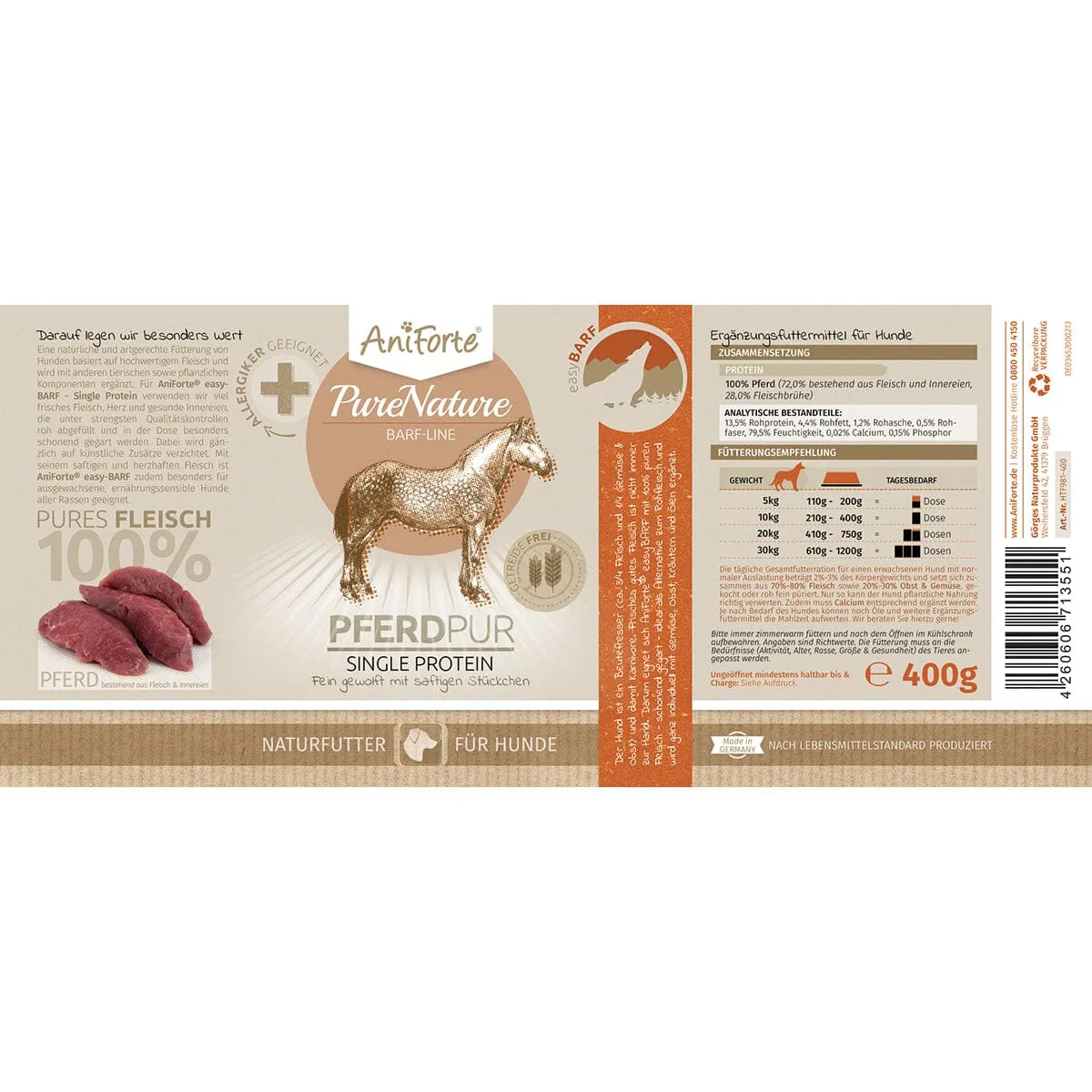 PureNature Pure Horse - Wet food for Dogs