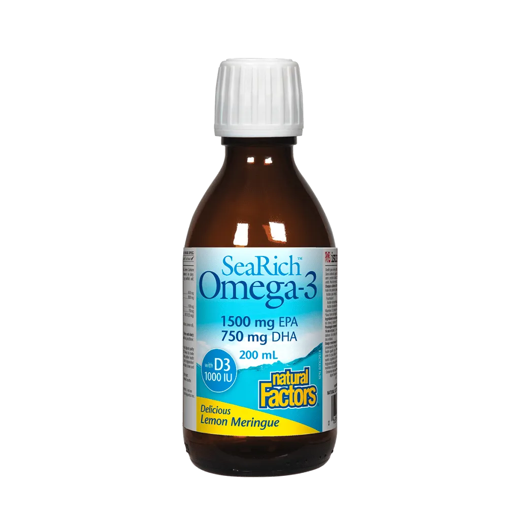 SeaRich Omega-3 with D3 1500 mg EPA / 750 mg DHA, Lemon Meringue Liquid