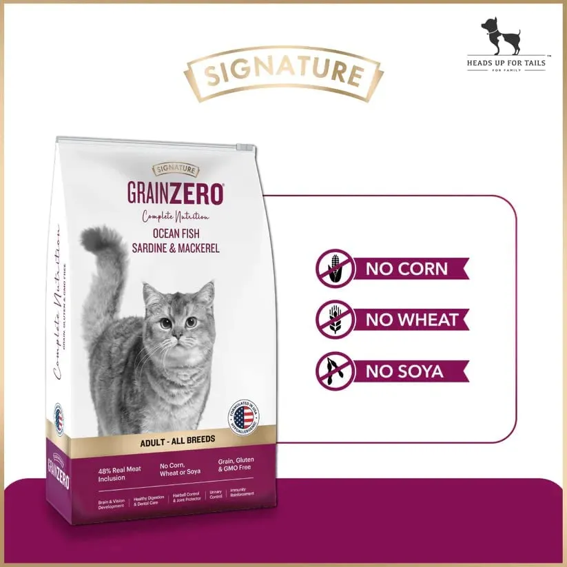 Signature Grain Zero Adult Cat Food - 7 kg - Ocean Fish Sardine & Mackerel